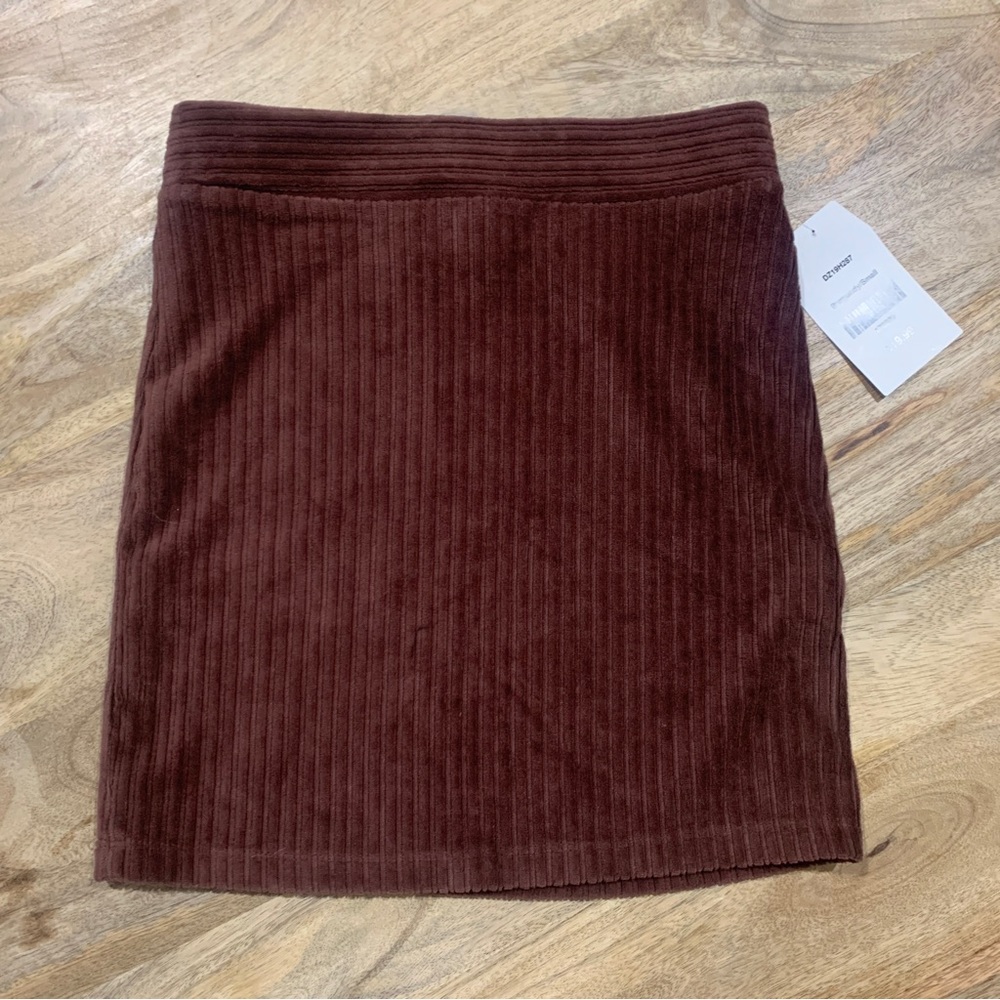 Brown Corduroy Mini Skirt
